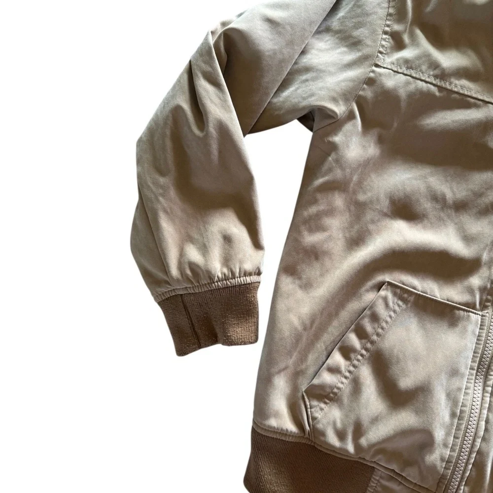 Abercrombie Kids Sherpa-Lined Hooded Canvas Workwear Bomber Jacket 9/10 Cozy